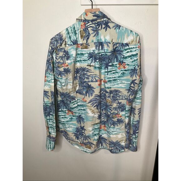 Faherty Tahitian Dreams Hawaiian Long Sleeved Button Down Shirt - Picture 2 of 5